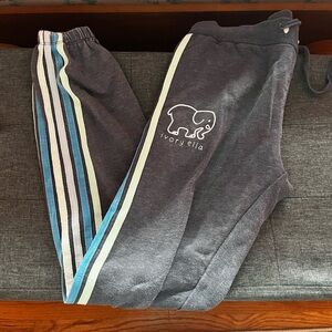 Ivory Ella Gray and Blue Joggers with Athletic Stripes